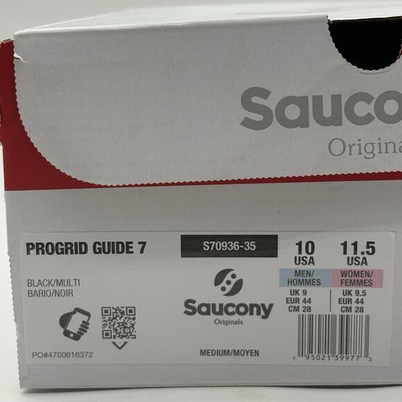 Saucony ProGrid Guide 7 Black Multicolored S70936 35 Mens Size 10 NEW Sneakers main image 3
